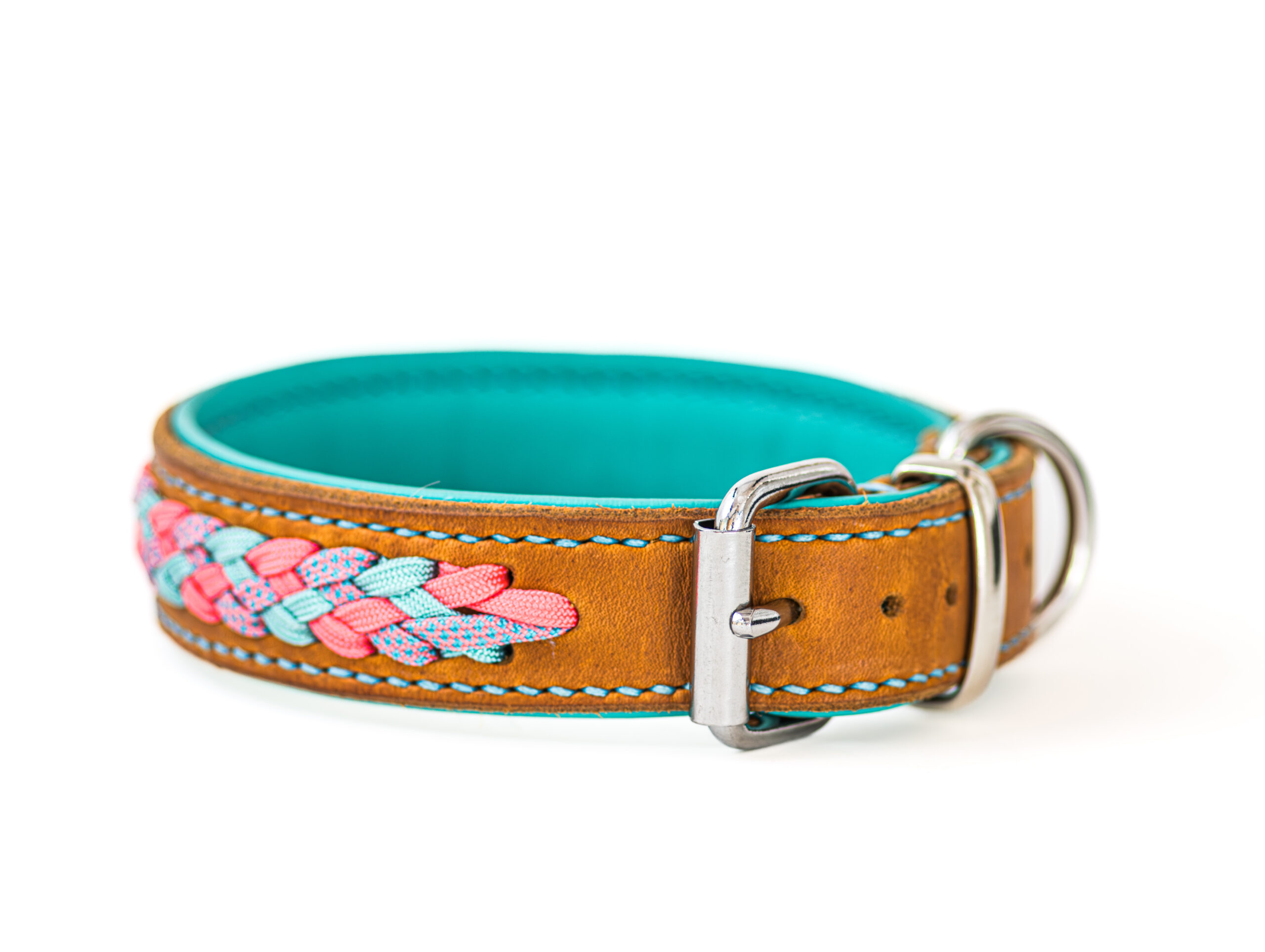 Handgemaakte leren halsband - Afbeelding 2