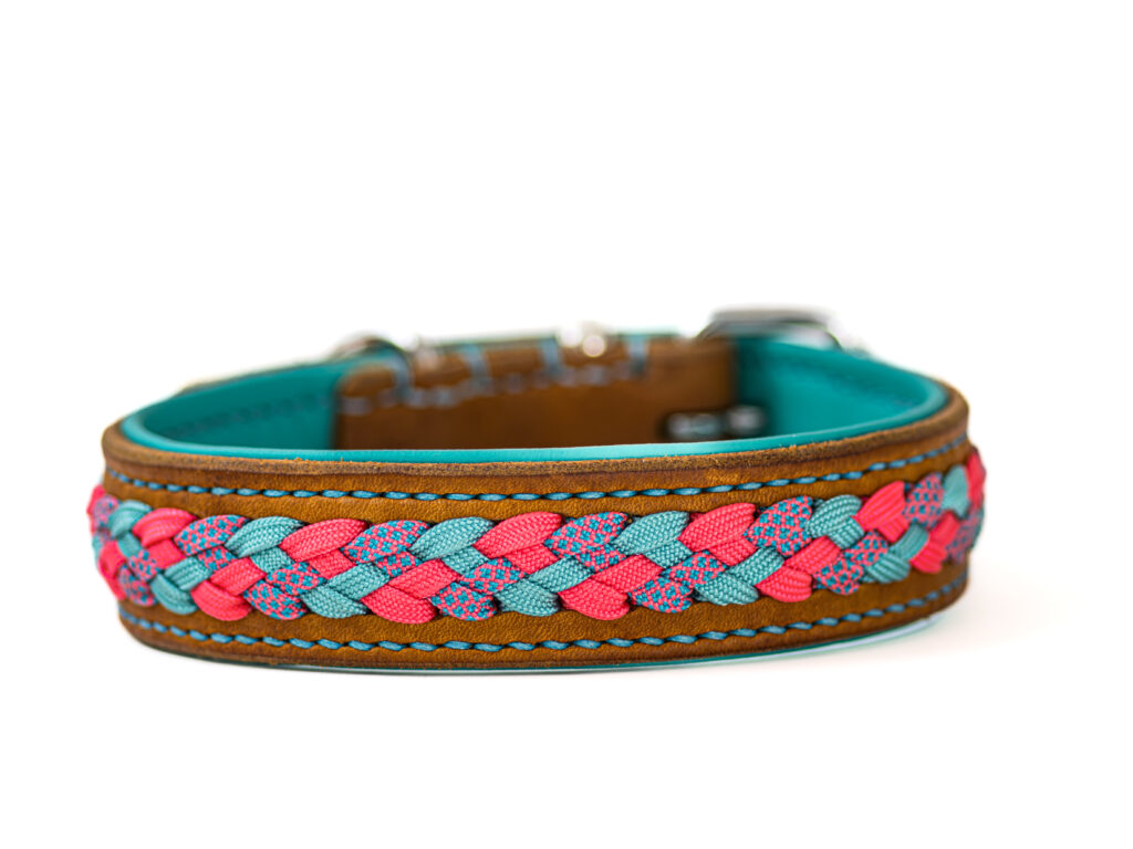 Handgemaakte leren halsband